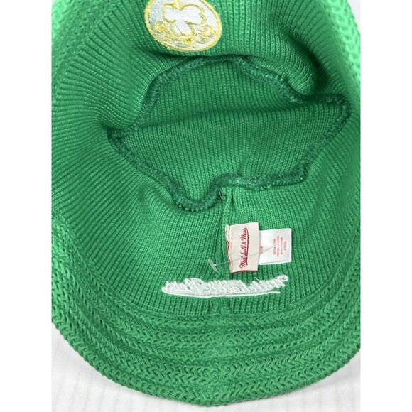 Mitchell & Ness Boston Celtics NBA Knucket Knit Bucket Hat Cap Green NEW - Picture 3 of 3